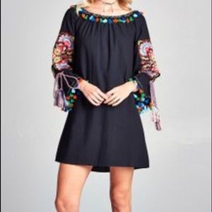 Fiesta bell sleeve off shoulder tunic dress